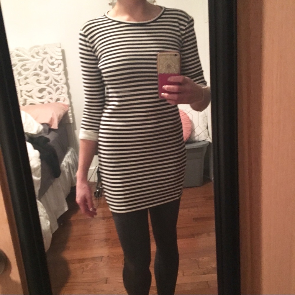 DONATED Striped 3/4 sleeves dress